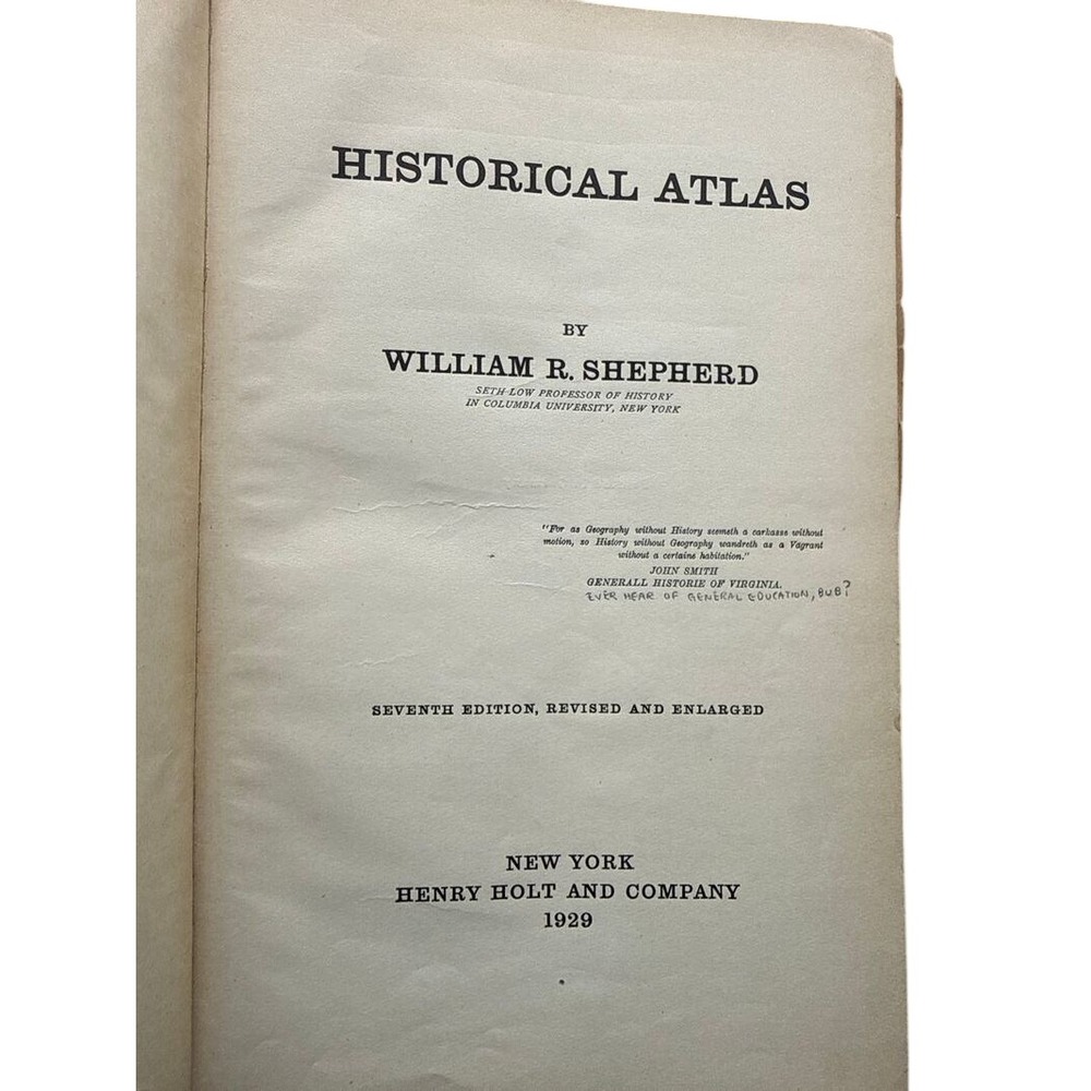 1929 Historical Atlas William R Shepherd Seventh Edition Henry Holt Hardcover - Picture 3 of 5